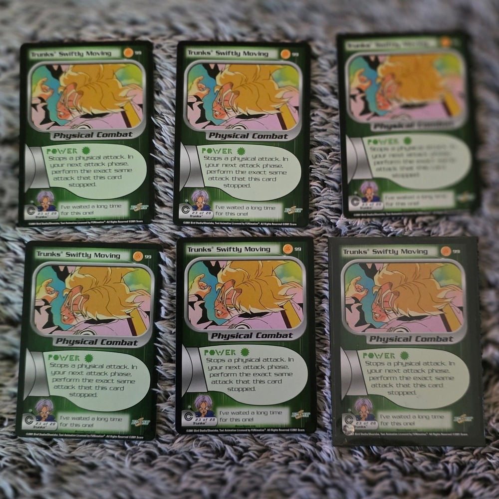Dragon Ball Z CCG Trunks' Swiftly Moving 23/28 Trunks Saga Score 2001 Lot of 6